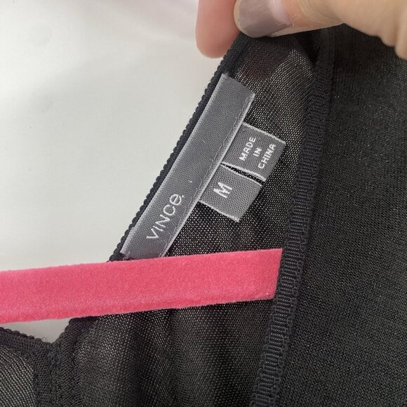 Vince Women’s Size M Black Dolman Sleeve V-Neck Blouse Rayon Knit Lightweight - Picture 6 of 7